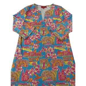 Kaeli Smith Savannah Georgia Peaches A-Line Shift Dress Turquoise M